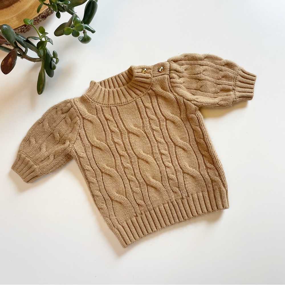 Janie and Jack Short Sleeve Cable Knit Sweater | 18-24m
